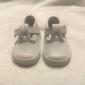 Keds Baby Core Champion LACE Toe Cap Tstrap Sneaker, White Leather, 1M US Infant
